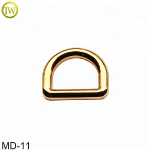 Topwin factory made logo blanks d shape hardware gold plated d ring handbags adjustable buckles for dog collar