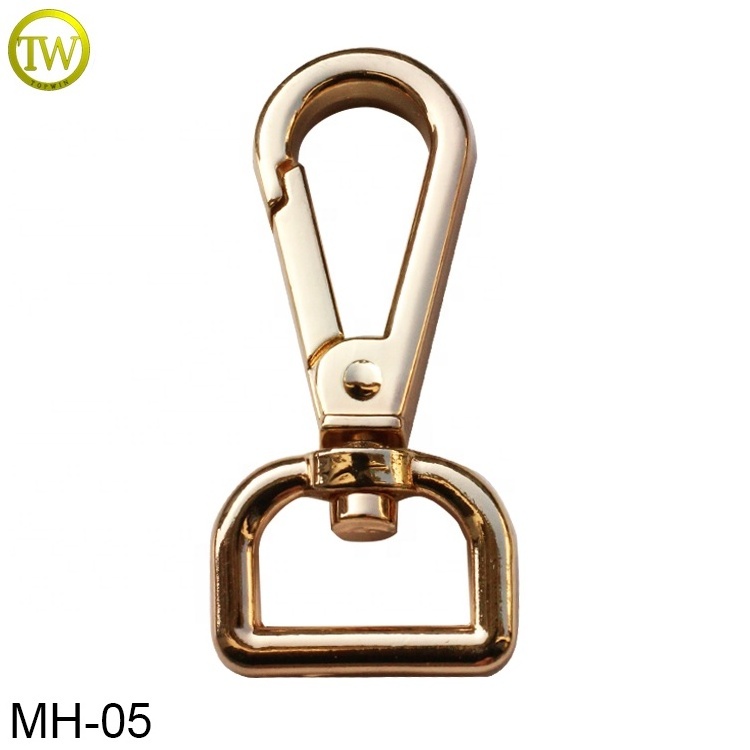 Bag accessory golden metal hook buckle handbag belt swivel snap hook for luggage