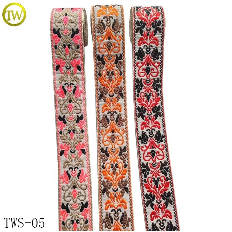 Custom made different logo polyester jacquard straps dog leash accessory decorative webbing tape for bags