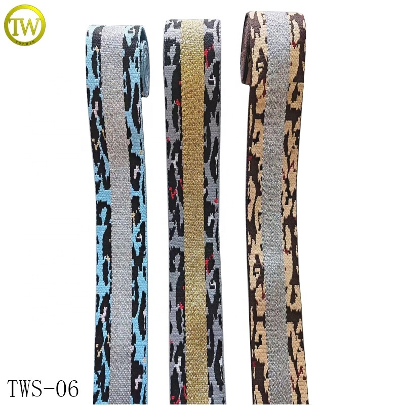 Custom made different logo polyester jacquard straps dog leash accessory decorative webbing tape for bags