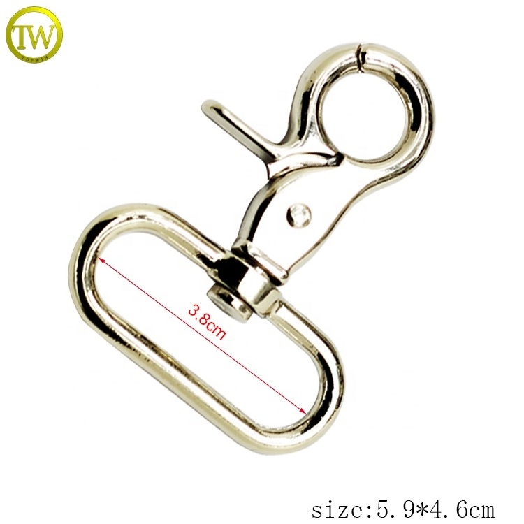 Bag accessory golden metal hook buckle handbag belt swivel snap hook for luggage