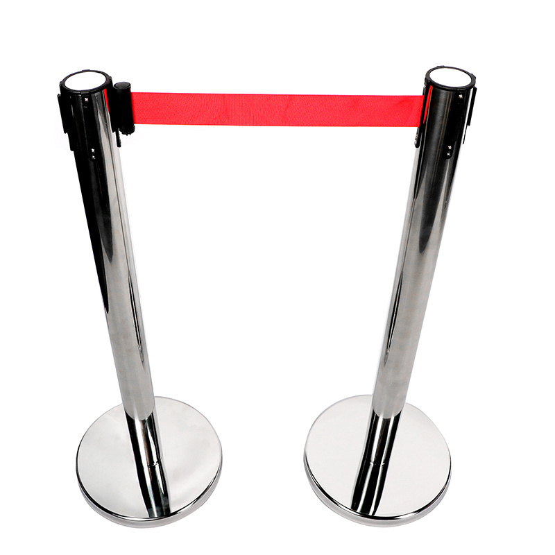 Stainless Steel barrier red carpet poles queue stand q manager velvet rope stanchion