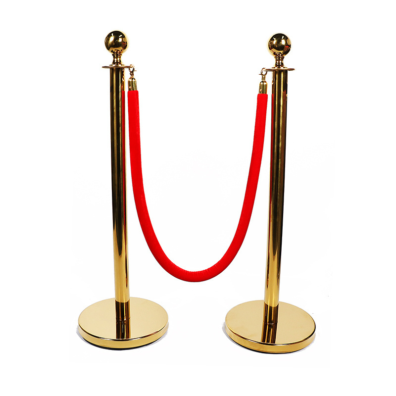 Stainless Steel barrier red carpet poles queue stand q manager velvet rope stanchion