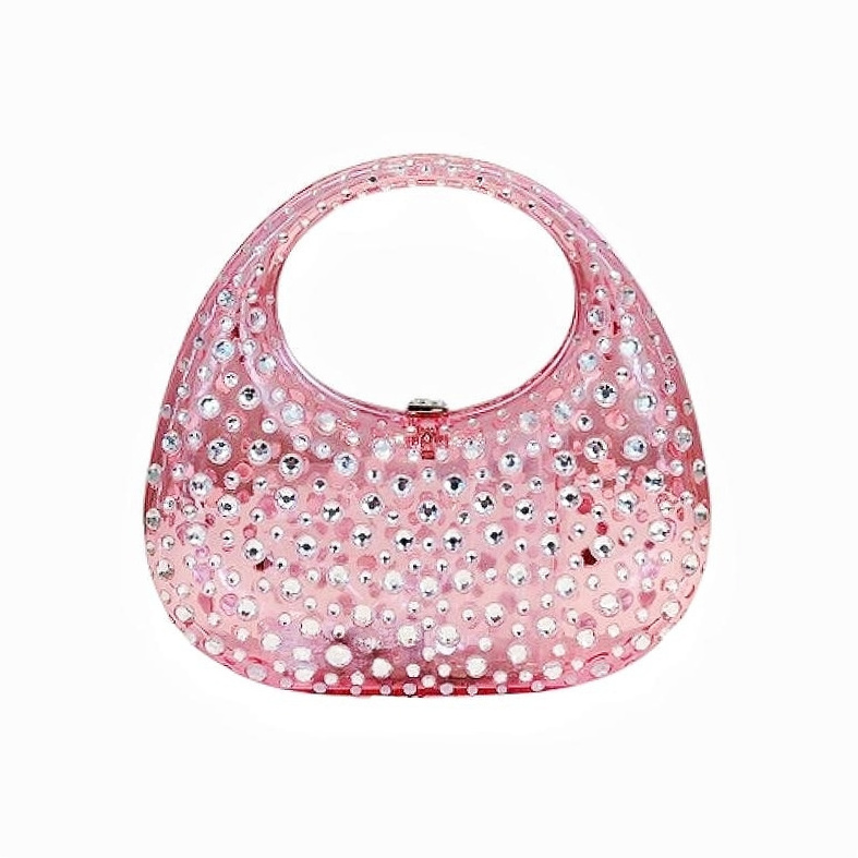 Fashion handbags ladies diamond rhinestone purses cute clear jelly handbags luxury acrylic clutch bag evening bags for women