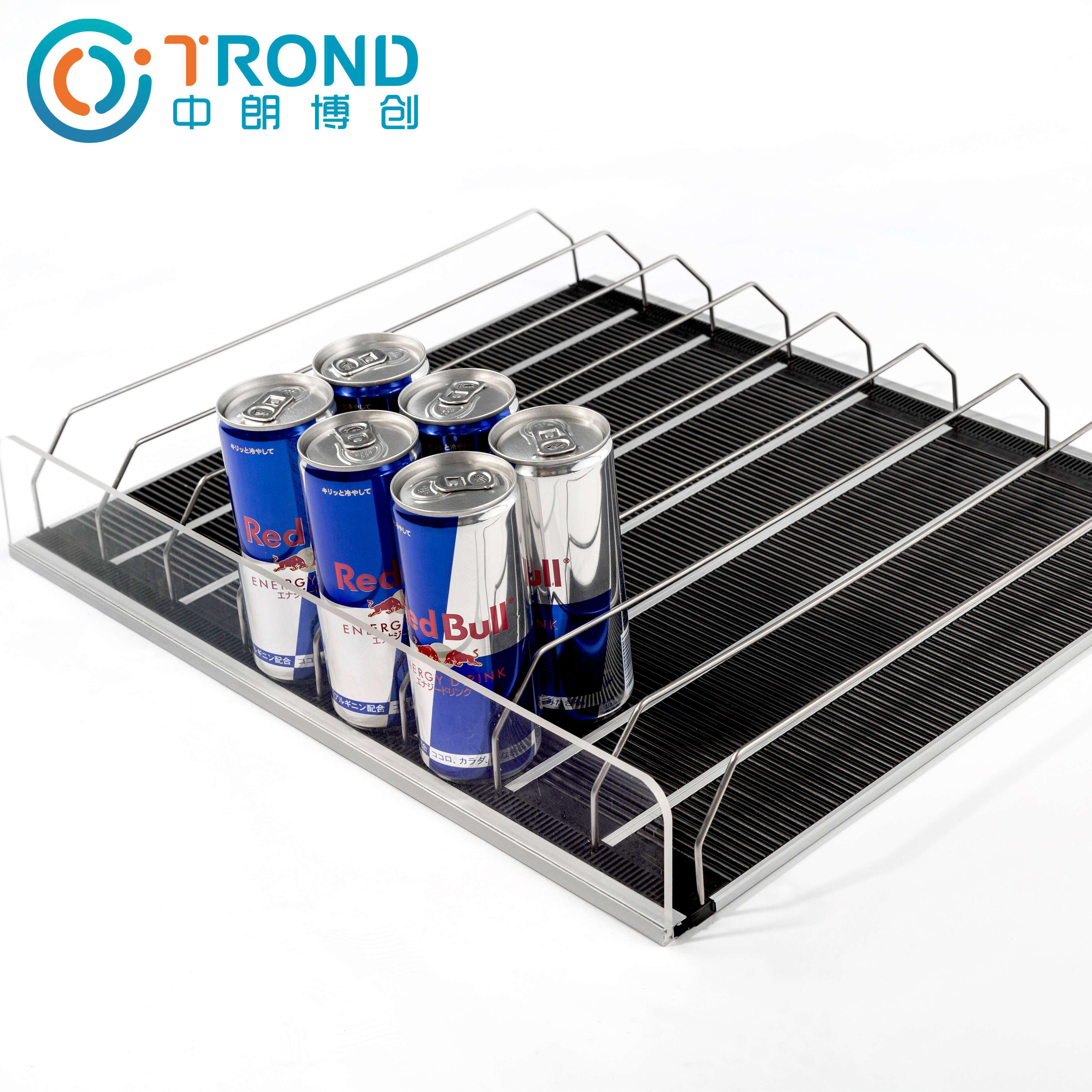 Gravity Feed Flex Roller Shelf Auto Front Sliding Cooler Shelf Glide System Shelf Roller for Refrigerated Supermarket Equipment