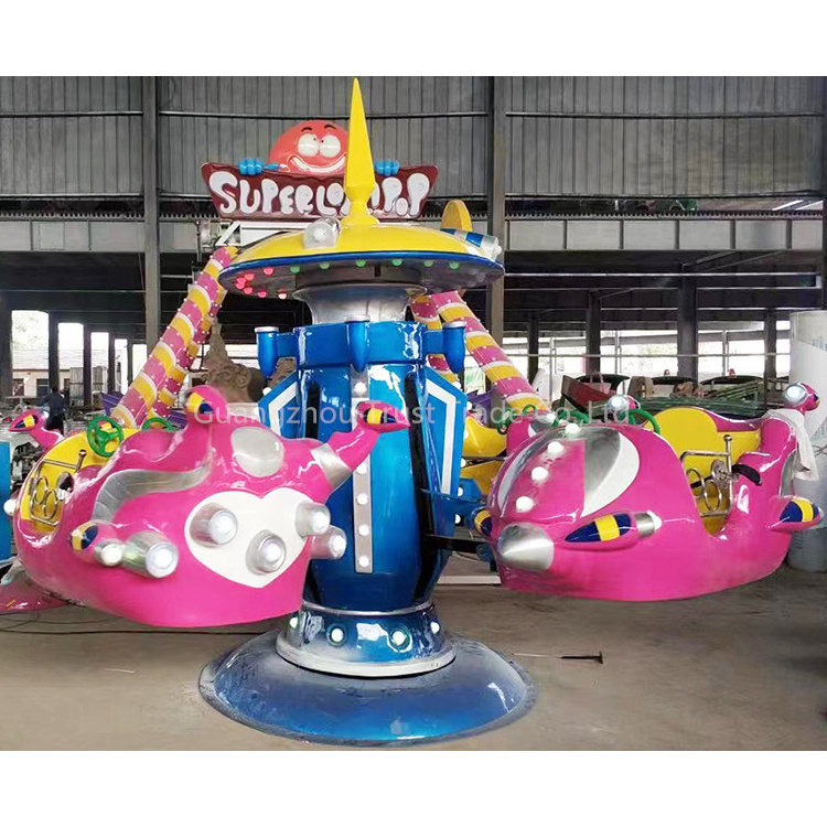 Amusement Park Rotary Rides Children Indoor Merry Go Round 3 Person Carousel For Kids