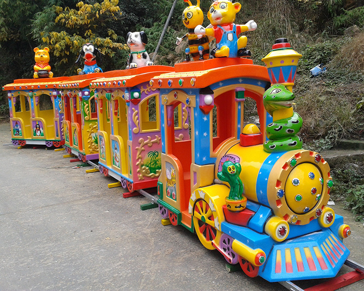 Funny track train amusement park rides electric trains for adults