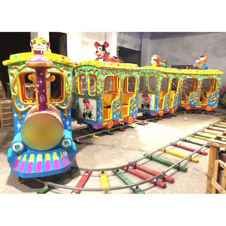 Kiddie amusement kids ride on battery train set track train