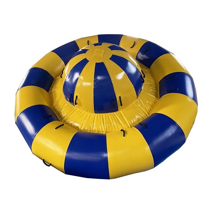 Customized towable river water toy raft with pump inflatable rolling donut cheap water disco boat