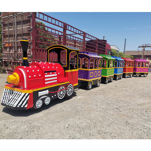 Custom amusement equipment train rides on kids outdoors trackless tourist train