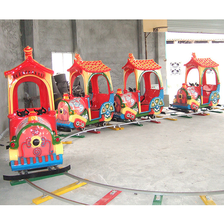 Customized size electric ride on train with track for adults kid shopping mall train