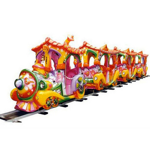 Customized size electric ride on train with track for adults kid shopping mall train