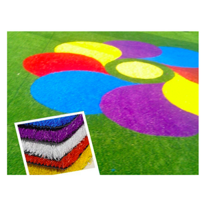 Gym colourful waterproof blue white artificial grass colored artificial grass