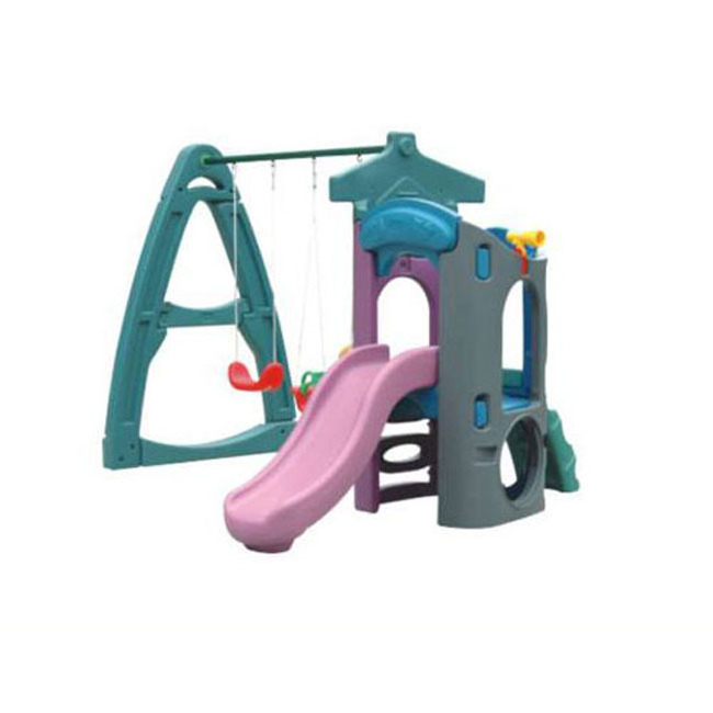 Children mini playground equipment indoor plastic playhouse swing with slide for kids plastic