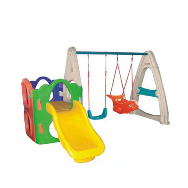 Wholesale kindergarten soft play equipment kids plastic playground indoor slide and swing set