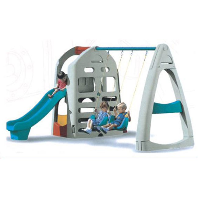 Wholesale kindergarten soft play equipment kids plastic playground indoor slide and swing set