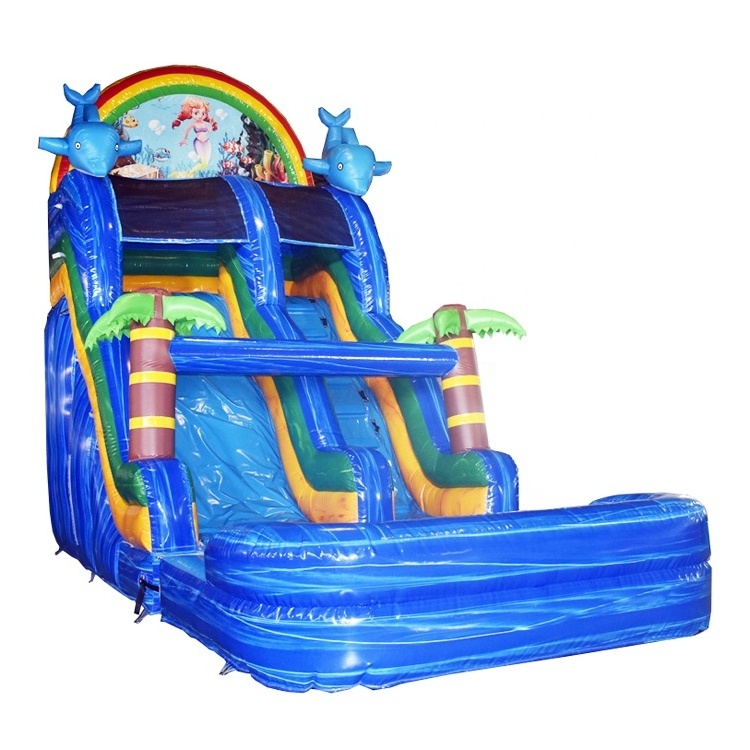 Hign quality adult slide with large pool jumping castle commercial inflatable water slides