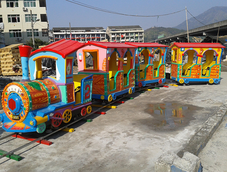 Funny track train amusement park rides electric trains for adults