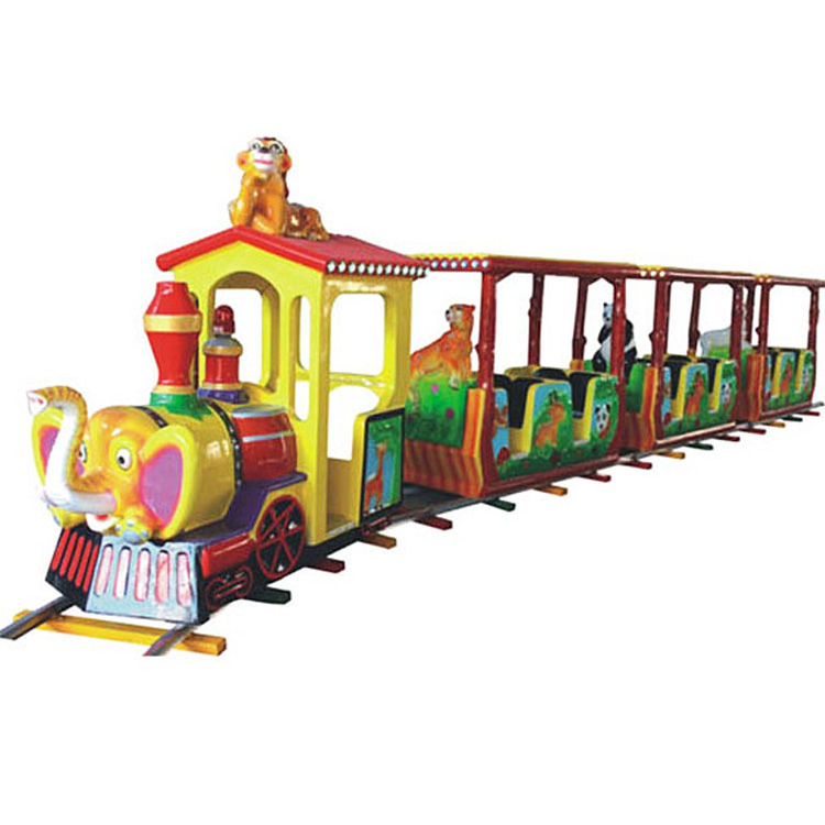 Customized size electric ride on train with track for adults kid shopping mall train