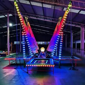 Mobile 4 Persons Electric Trampoline Bed Inflatable Bungee Jumping Trampoline Park