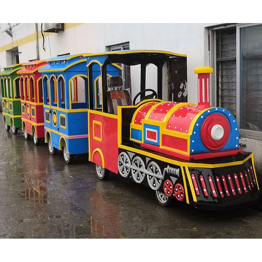 New funny trackless mini kids amusement park track electric mall train for sale