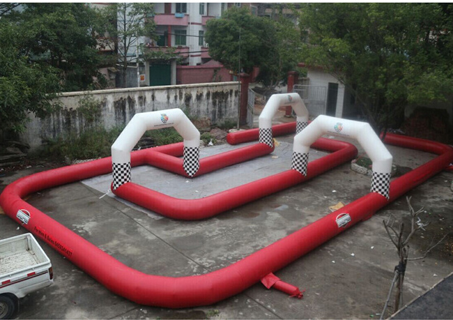 Stimulating Safe durable factory direct price inflatable car race air track for sporting events