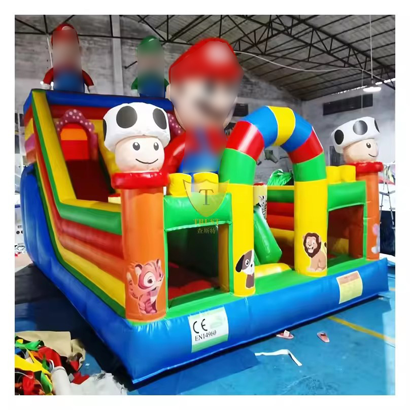 Giant inflatable house playground kids castle bounce inflatable with water slide