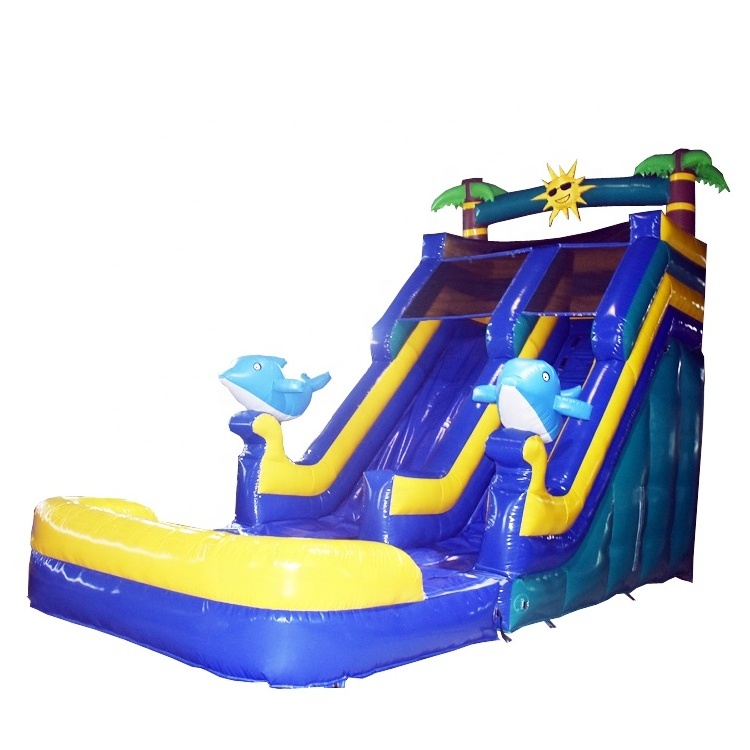 Hign quality adult slide with large pool jumping castle commercial inflatable water slides