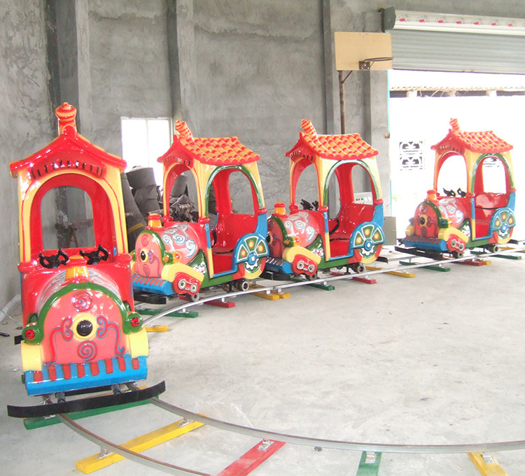 Funny track train amusement park rides electric trains for adults