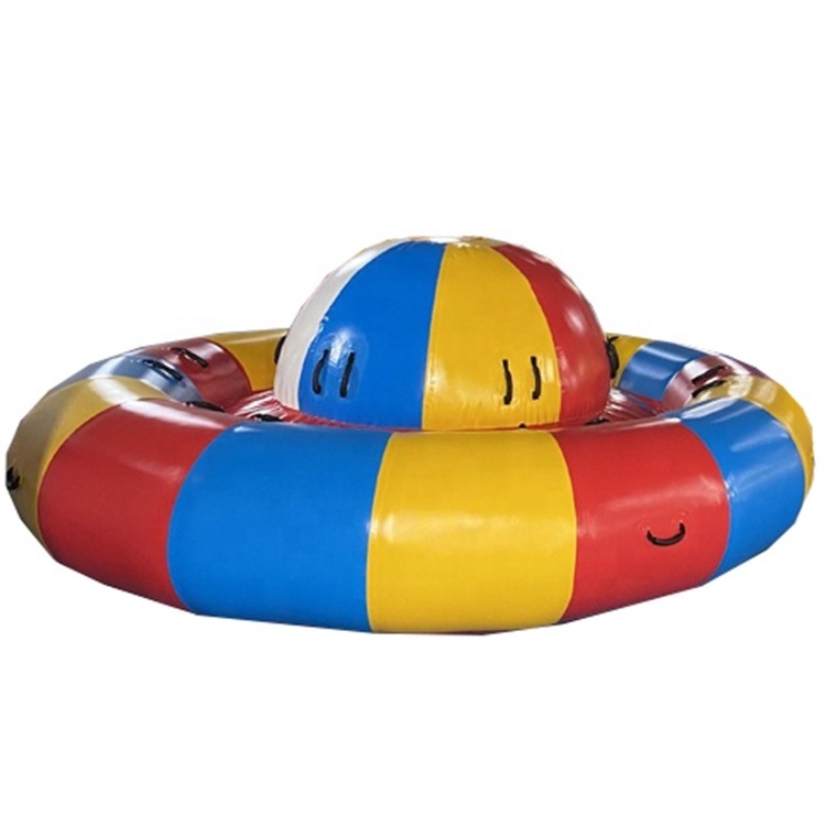 Customized towable river water toy raft with pump inflatable rolling donut cheap water disco boat