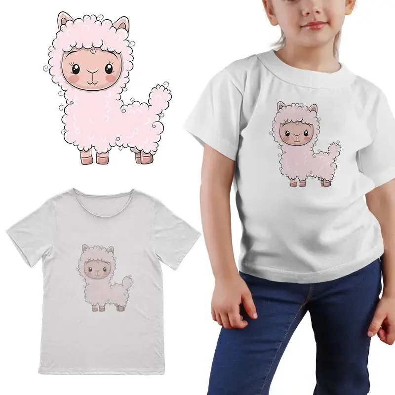 Cute Q-version Alpaca DIY Heat Transfer Children's Clothing T-shirt Thermal Transfer Stickers Decoration Printing