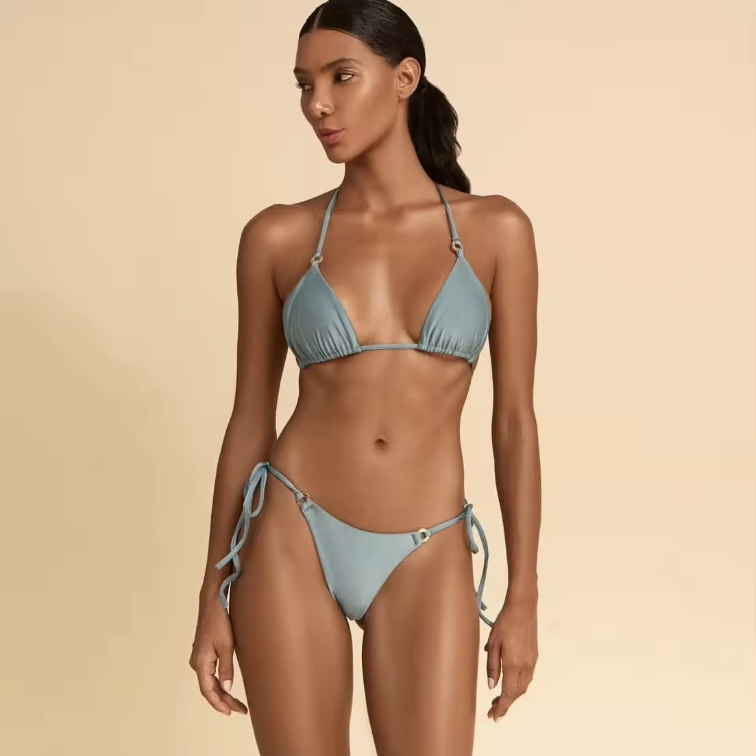 2023 design sexy hot girl bikini in swimwear plus size swimwear off shoulder swimsuits solid beachwear