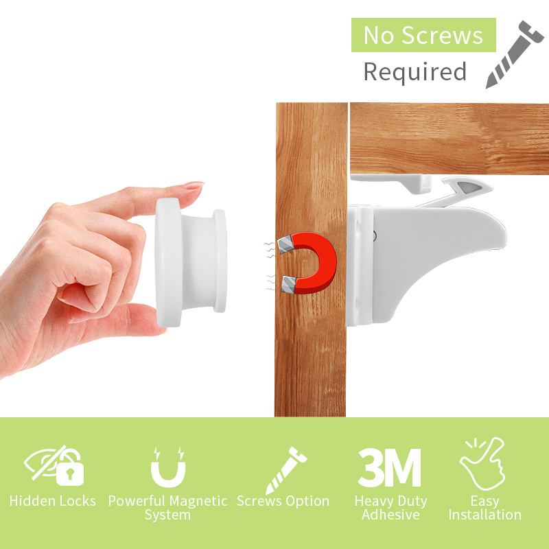 Child Safety Locks Cabinet Door Locks for Baby Proof and Child Safety with Strong Adhesive Tape