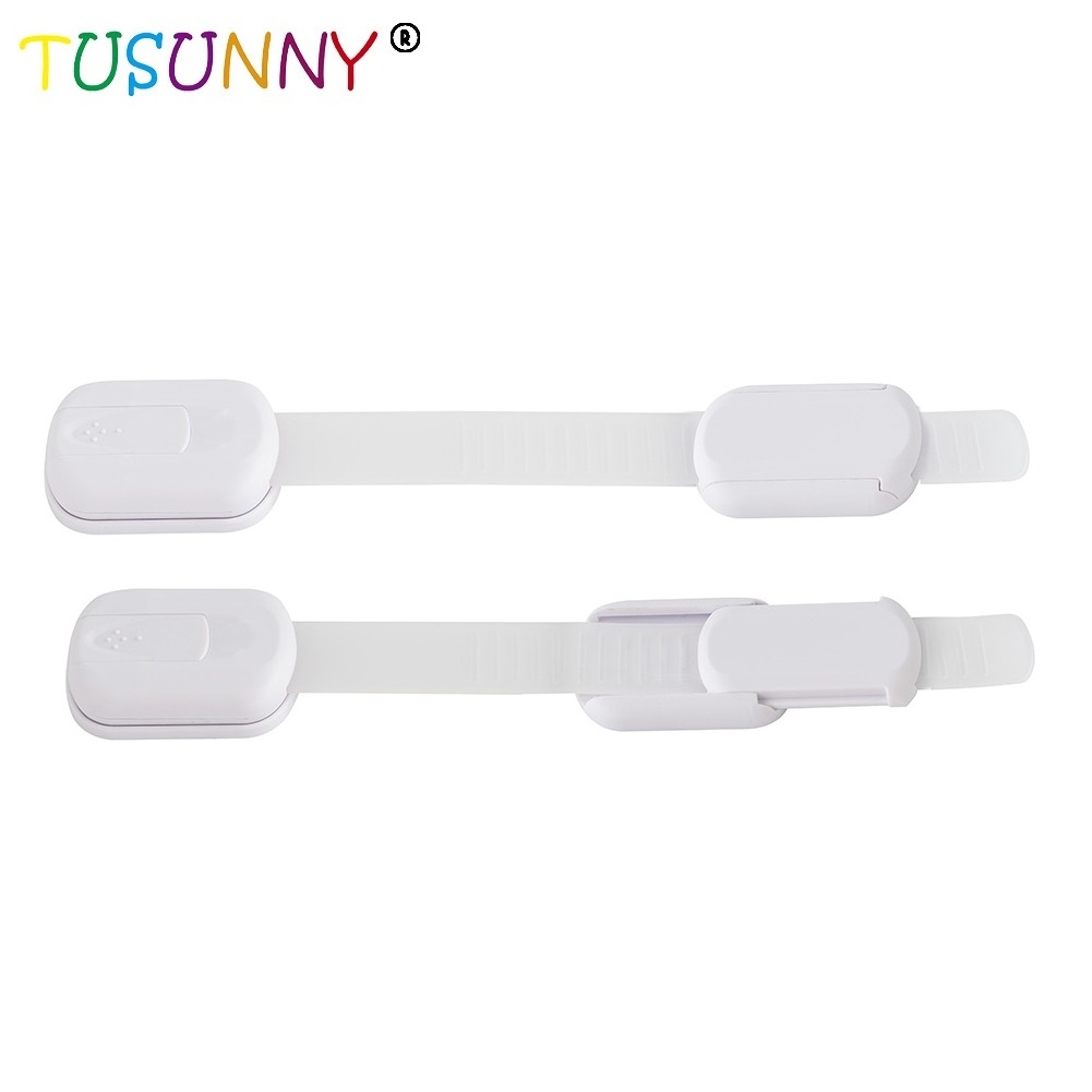 6pcs Pack Child Proof Safety Locks baby Proof Cabinet Locks with Adhesive Adjustable Strap Latches to Drawer Fridge Toilet