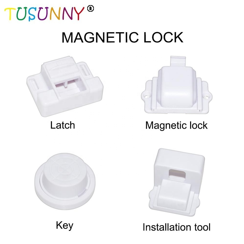 8 Locks + 2 Keys Magnetic Baby Child Cupboard Safety Locks Childproof Magnetic Cabinet Drawer Locks