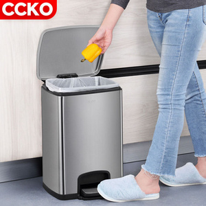 CCKO CK9934 5L/8L/12L/20L/30L foot step pedal kitchen stainless steel dust bin rubbish garbage dustbin trash can waste bin