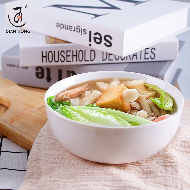 DianTong custom logo restaurant 3/3.5/4/4.5/5/6/7/8/9 inch plain white round porcelain dinner rice soup ceramic bowl