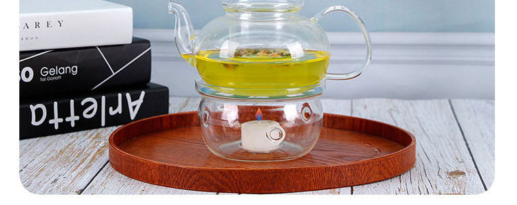 DianTong 600ml 800ml heat resistant clear borosilicate glass tea pot glass teapot with glass infuser and warmer