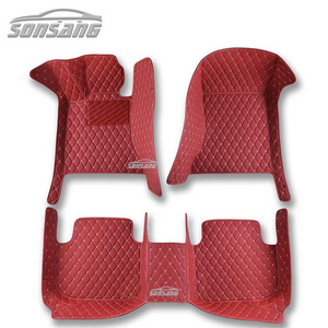 Wholesale Racing Red Luxury Car Floor Mats Full Set Carpet Waterproof Diamond Car Mat