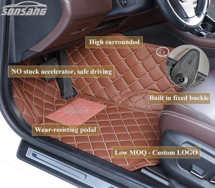 Wholesale Racing Red Luxury Car Floor Mats Full Set Carpet Waterproof Diamond Car Mat