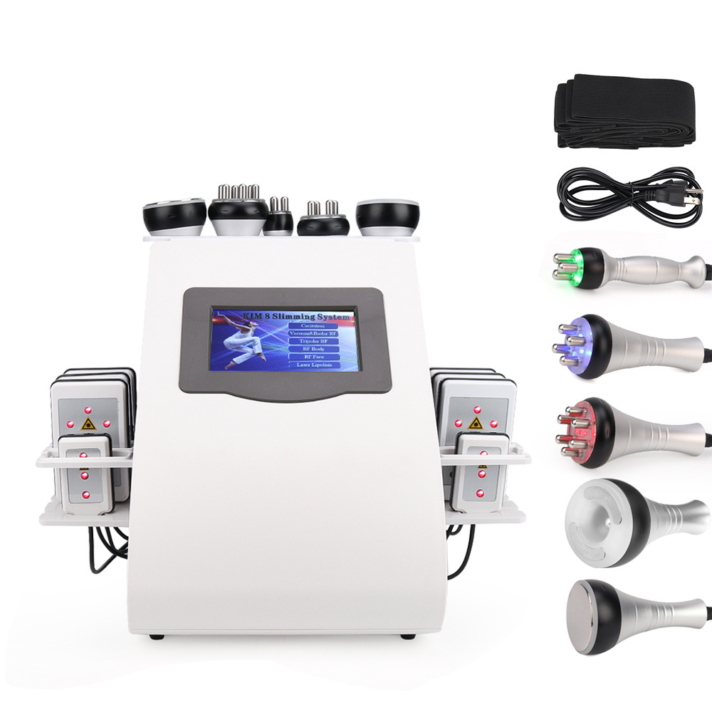 2022 8 laser pads 30k 40k ultrasonic vacuum cavitation rf kim 8 weight loss slimming massage machine