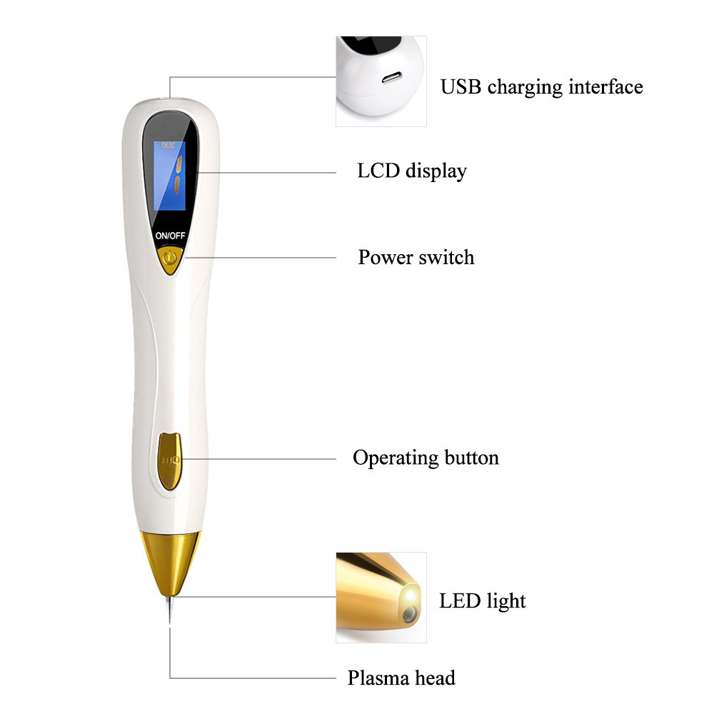 Mini Plasma Point Mole Pen for Tattoo Removal Wart Removal Tool Facial Beauty Machine for Home Use