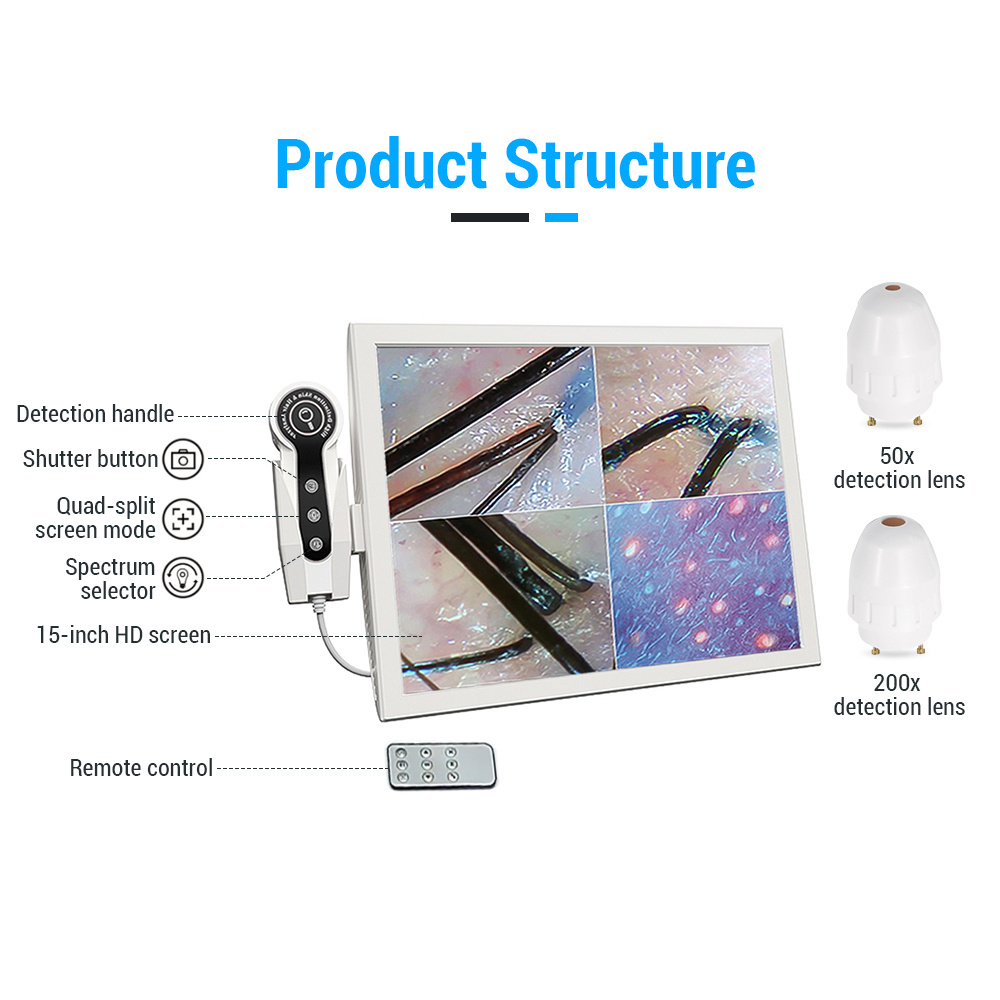 Hot big screen hair scalp analyzer / hair analysis machine