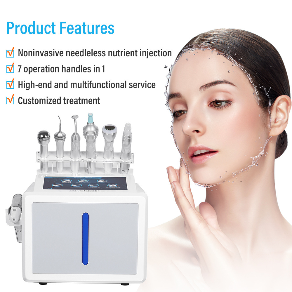 New arrival hydro oxigen facial 7 in 1 hydra dermabrasion facial machine with mesotherapy injection