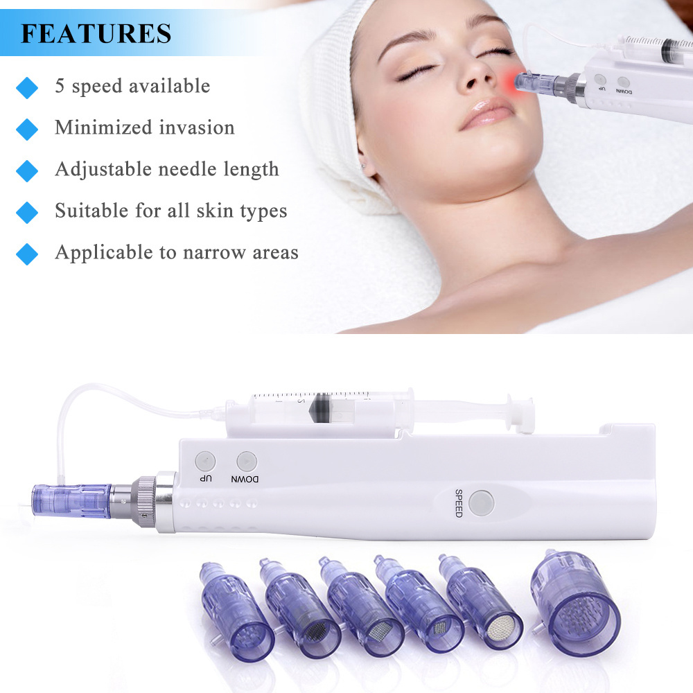 2 in 1 meso Micro needles Nano Mesogun Derma Pen Microneedle mesotherapy gun injector solution pen