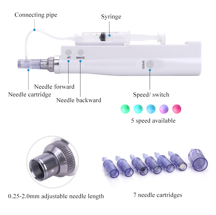 2 in 1 meso Micro needles Nano Mesogun Derma Pen Microneedle mesotherapy gun injector solution pen