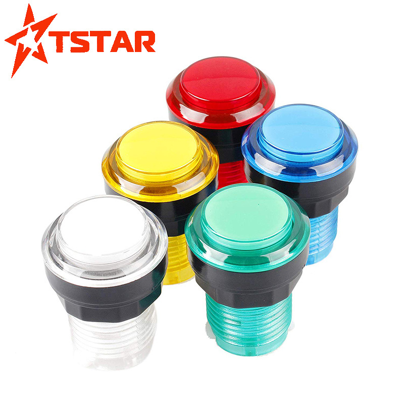 33mm transparent no delay illuminated switches arcade push button with LED