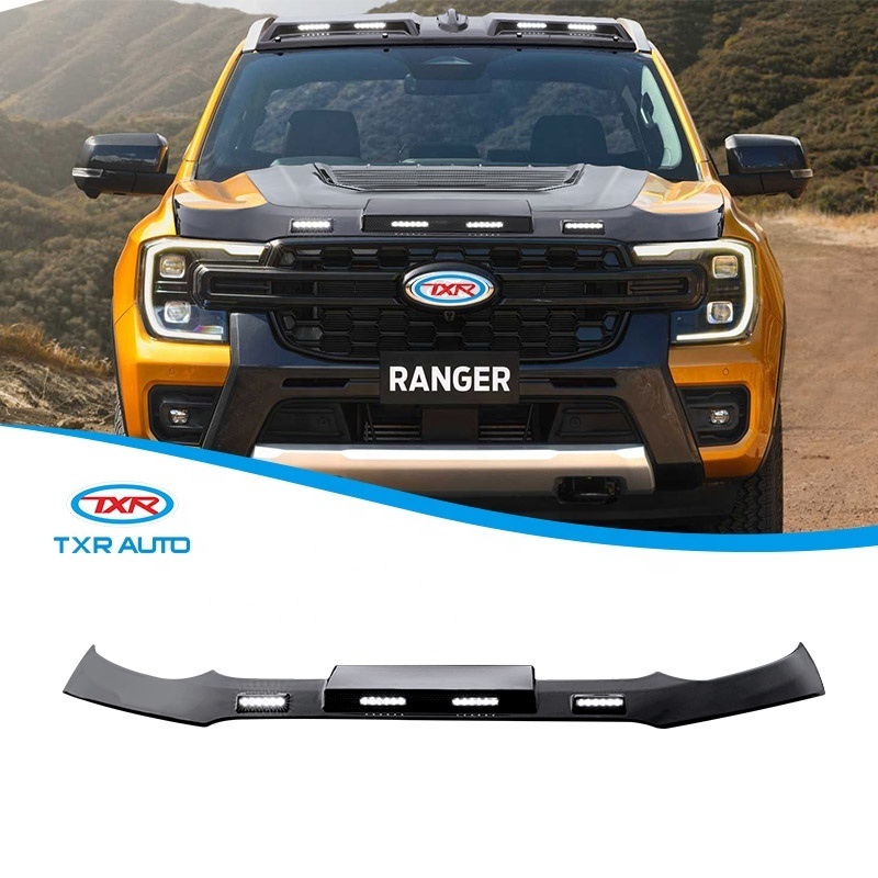 TXR Newest Design High Quality Roof Search Light Hood Scoop Cover Bonnet Guard for Ford Ranger T9 2022-