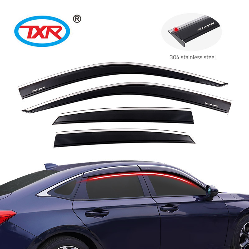 Pluggable Rain Deflector  side window deflectors in-window channel rain guards Sun Rain Guards  Wind Deflector for honda  Civic