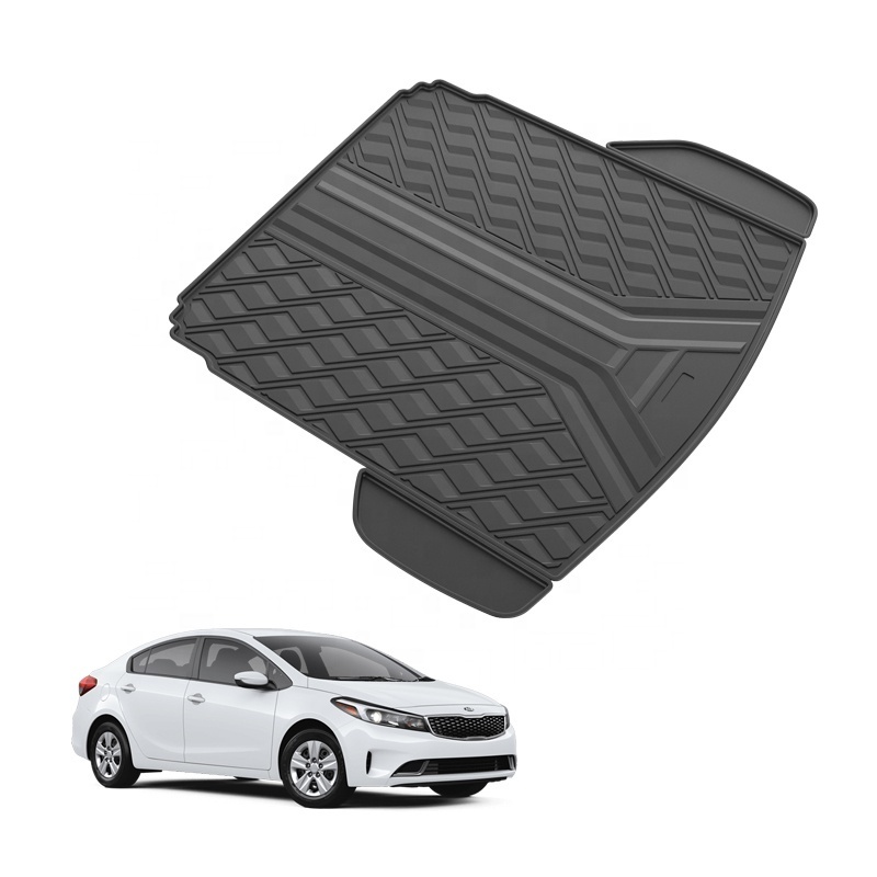 TXR Auto 5D Patterns Design Waterproof Black TPE Material Floor Mats Left Hand Drive with Rear Trunk Mat for KIA FORTE 2018-